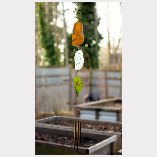 sea glass handmade wind chime