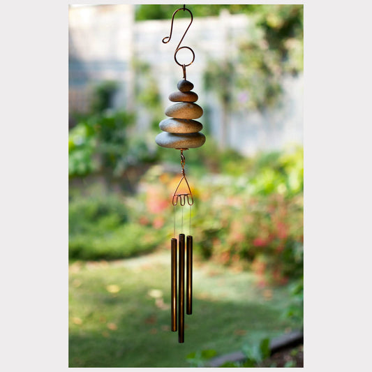 Zen beach stone handcrafted wind chime.