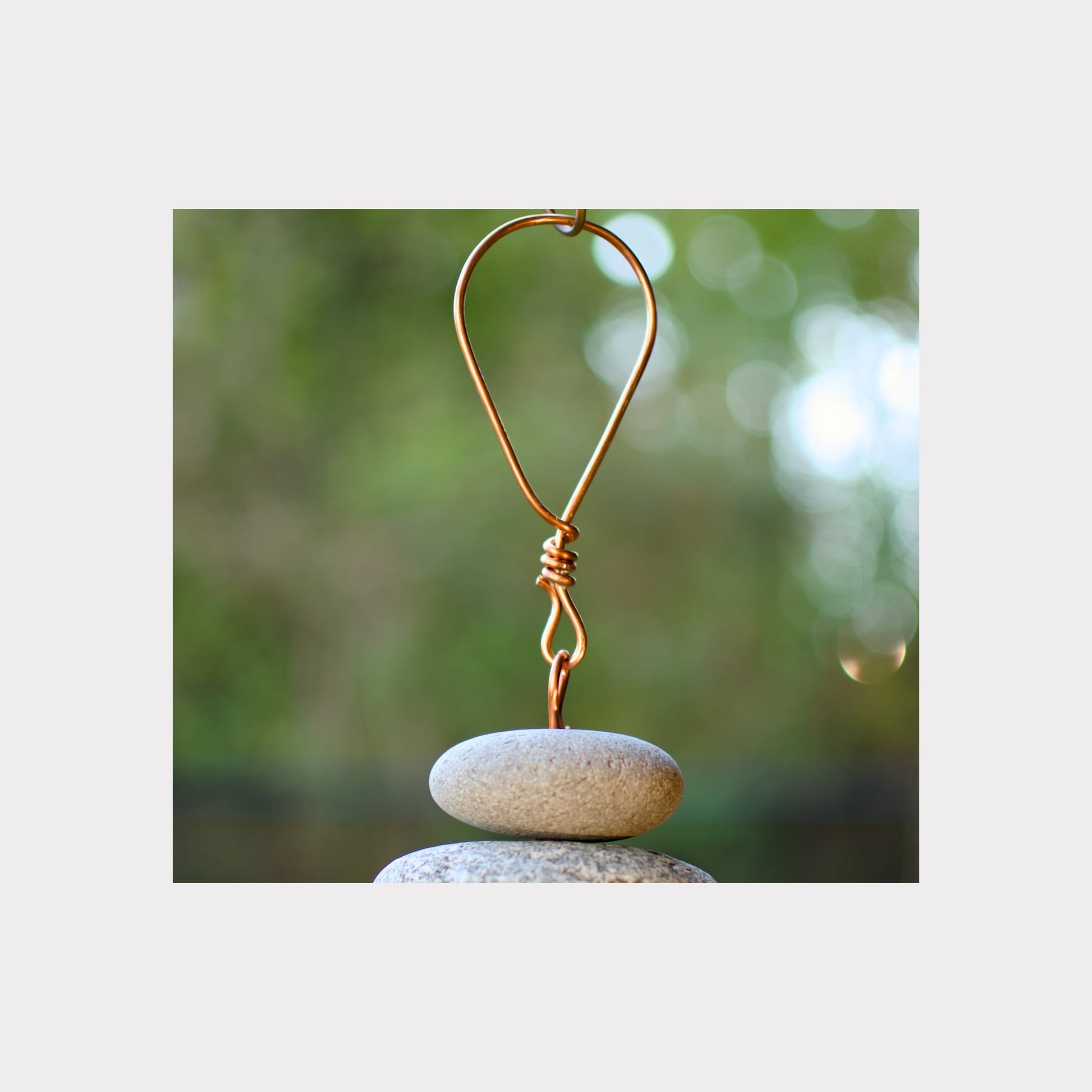 handmade copper hanging loop for a large wind chime