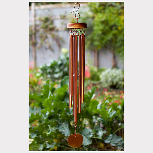 Large handcrafted copper wind chime.