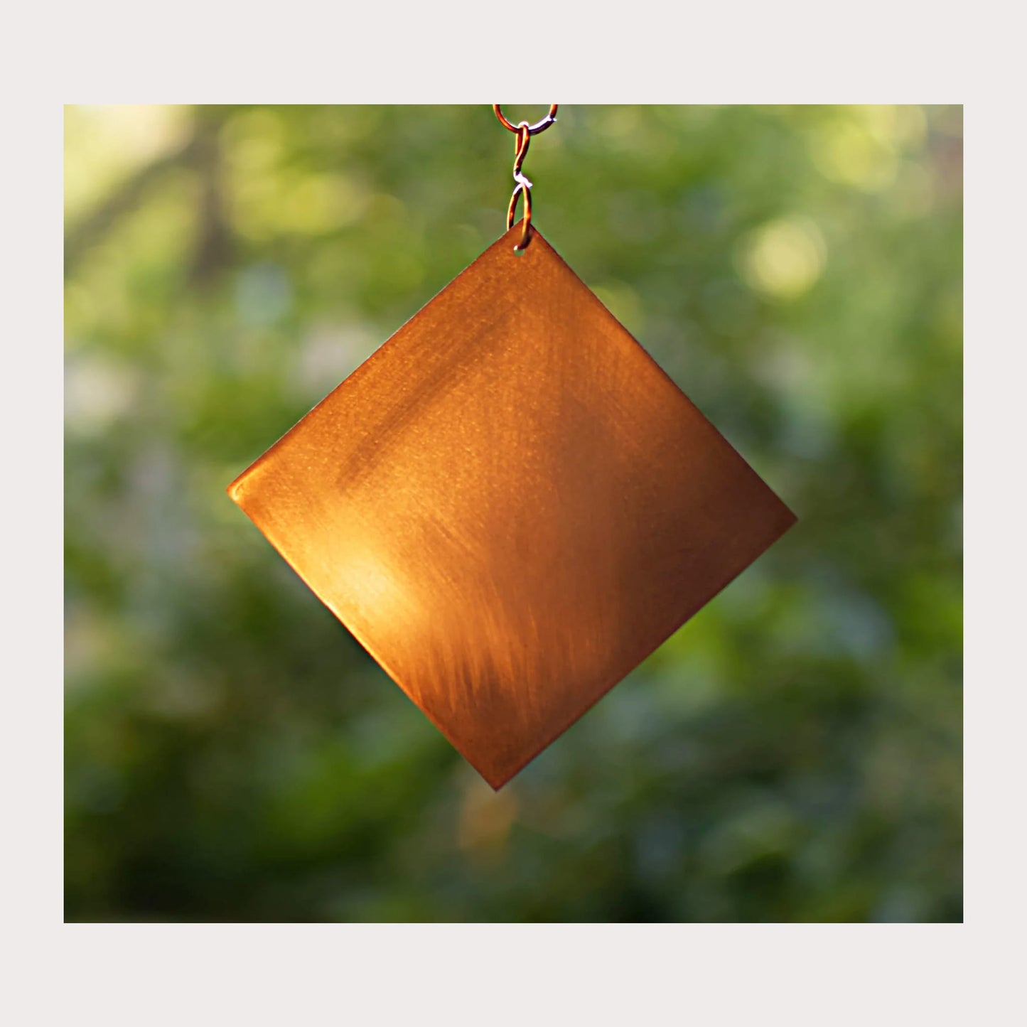 handcrafted copper wind chime sail.