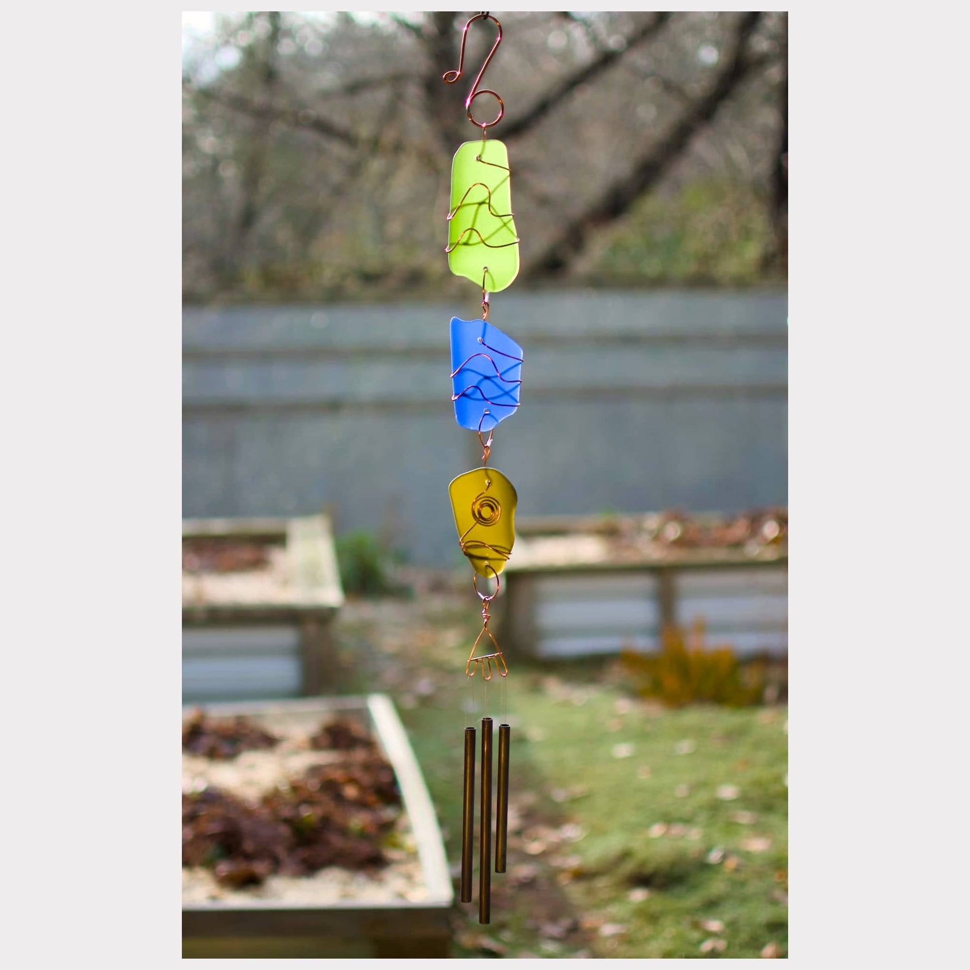 handcrafted sea glass chime.