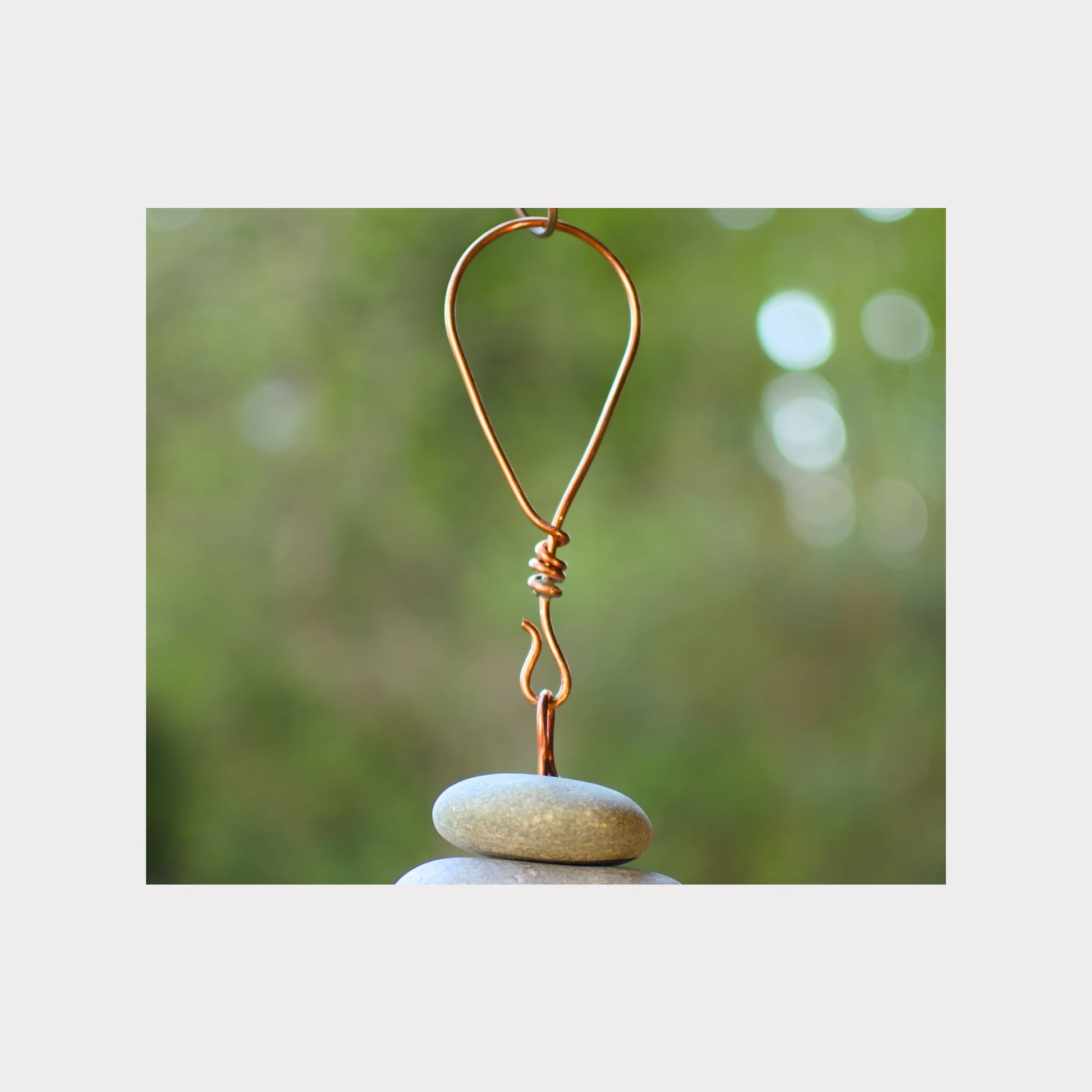 handmade copper hanging loop for a large wind chime