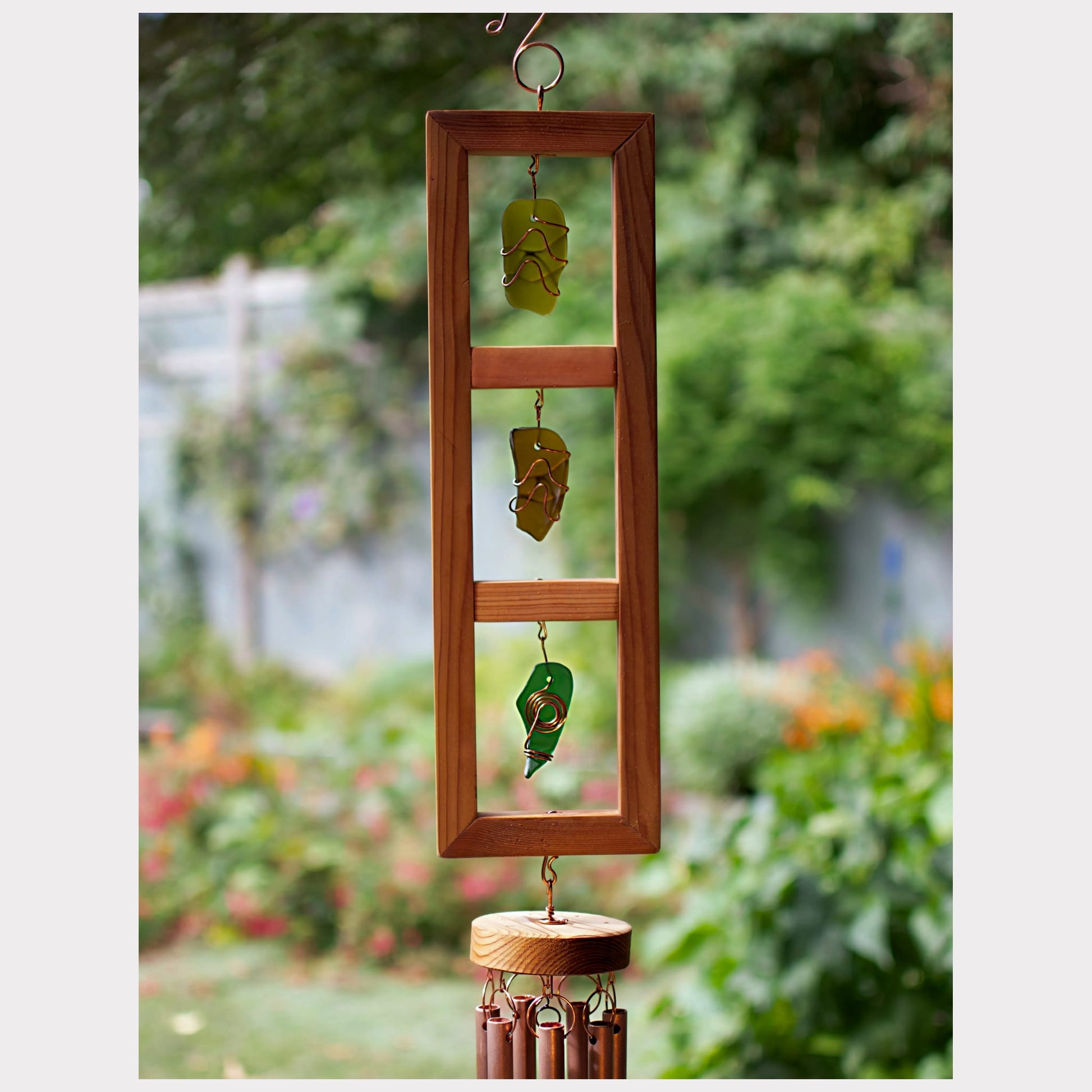 detail framed beach glass