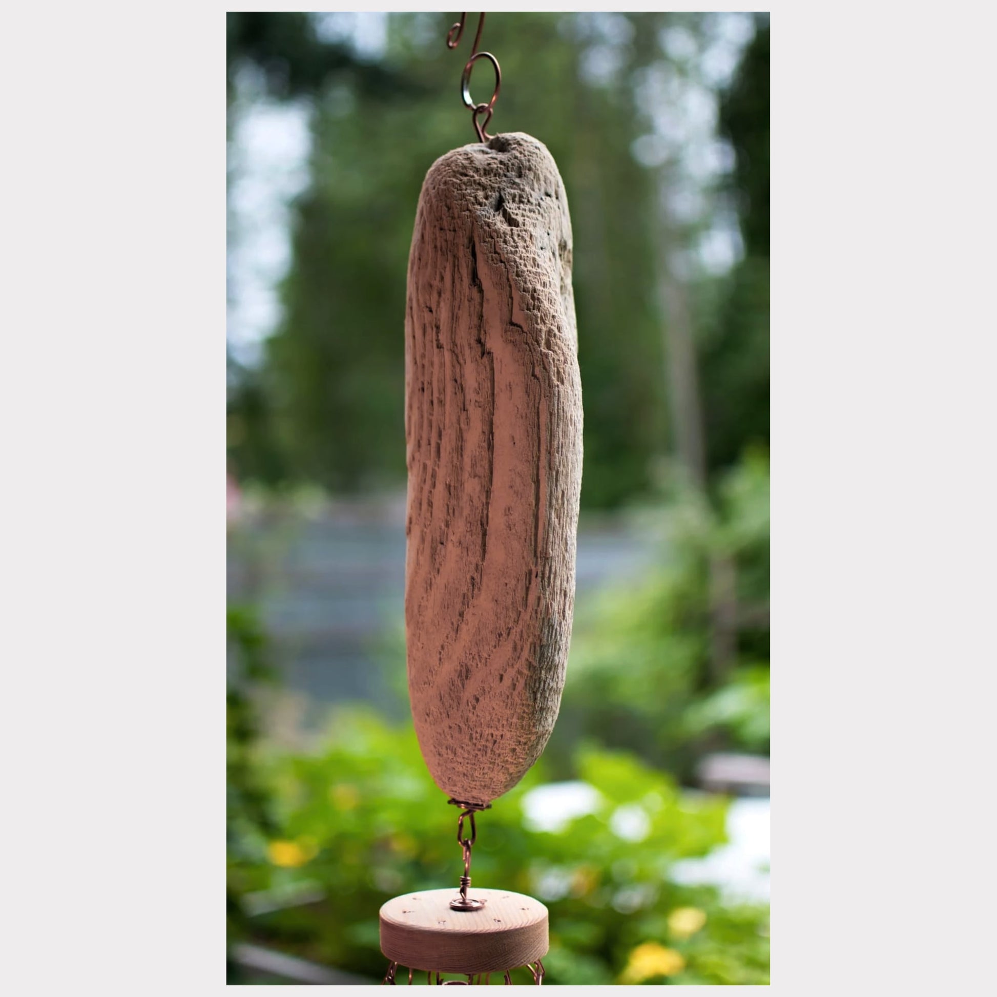 side view, driftwood wind chime