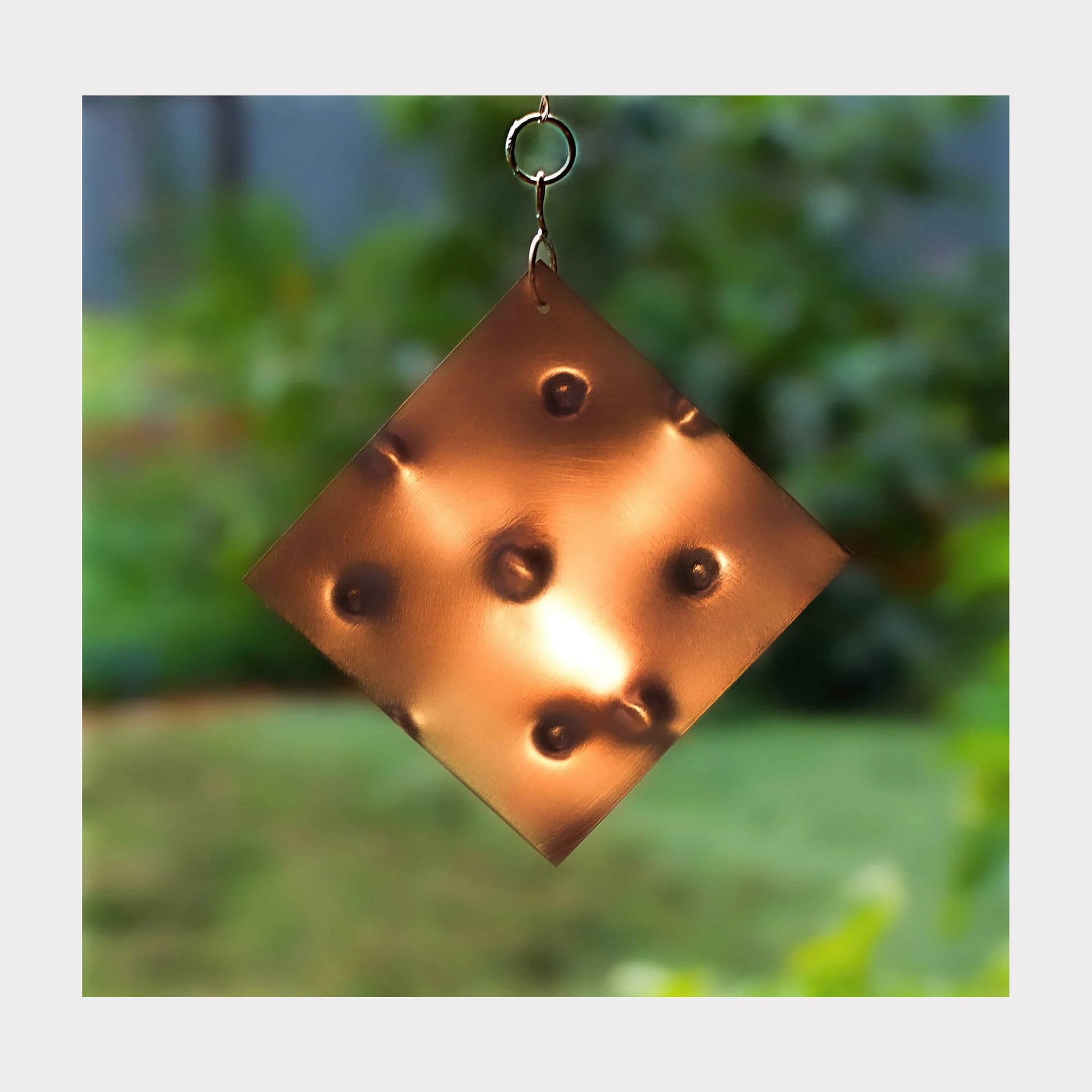 hammered copper windsail for a wind chime