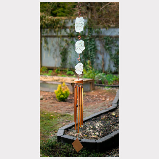 pastel sea glass copper wind chime