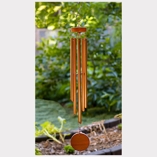 Handcrafted large copper wind chime.