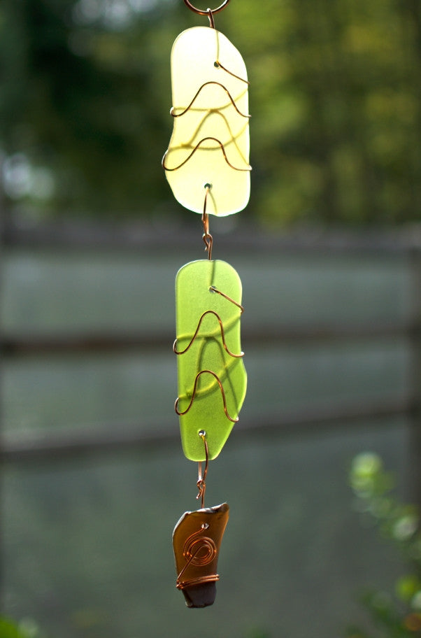 Beach Glass Sun Catcher Copper Suncatcher Handmade - Coast Chimes - 2