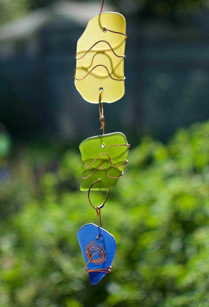 Suncatcher Beach Glass Copper Sun Catcher - Coast Chimes - 2