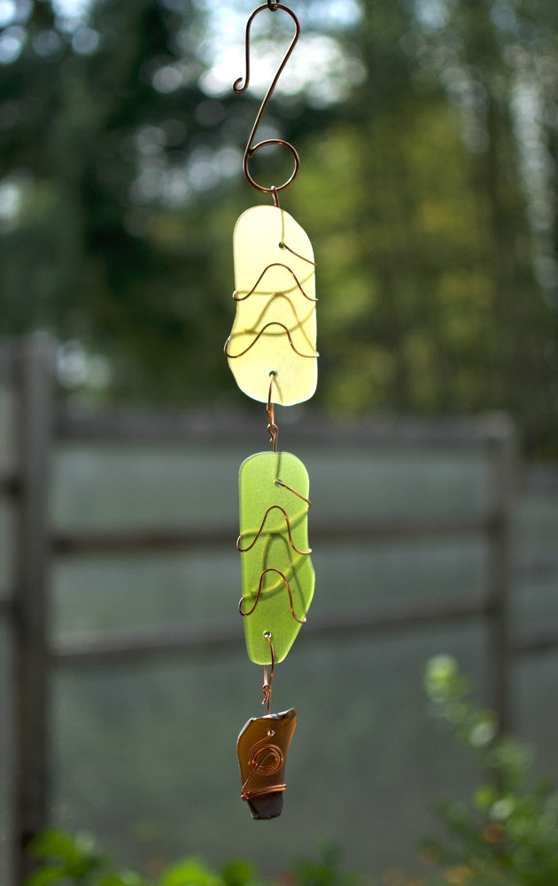 Beach Glass Sun Catcher Copper Suncatcher Handmade - Coast Chimes - 1