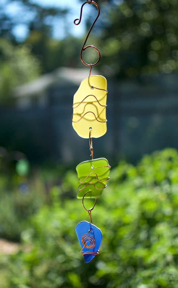 Suncatcher Beach Glass Copper Sun Catcher - Coast Chimes - 1