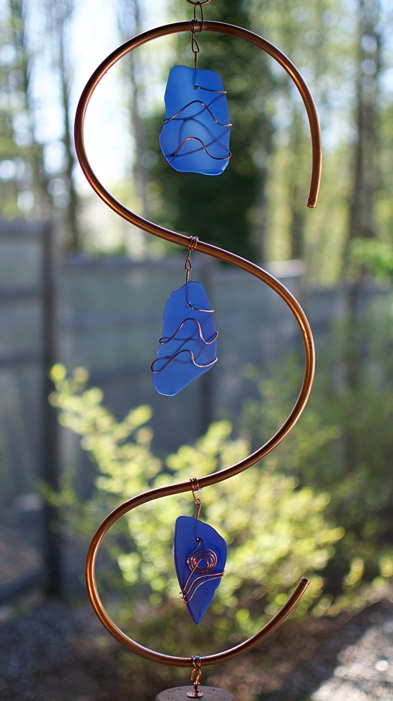 Wind Chime Copper Glass Large Outdoor Windchimes