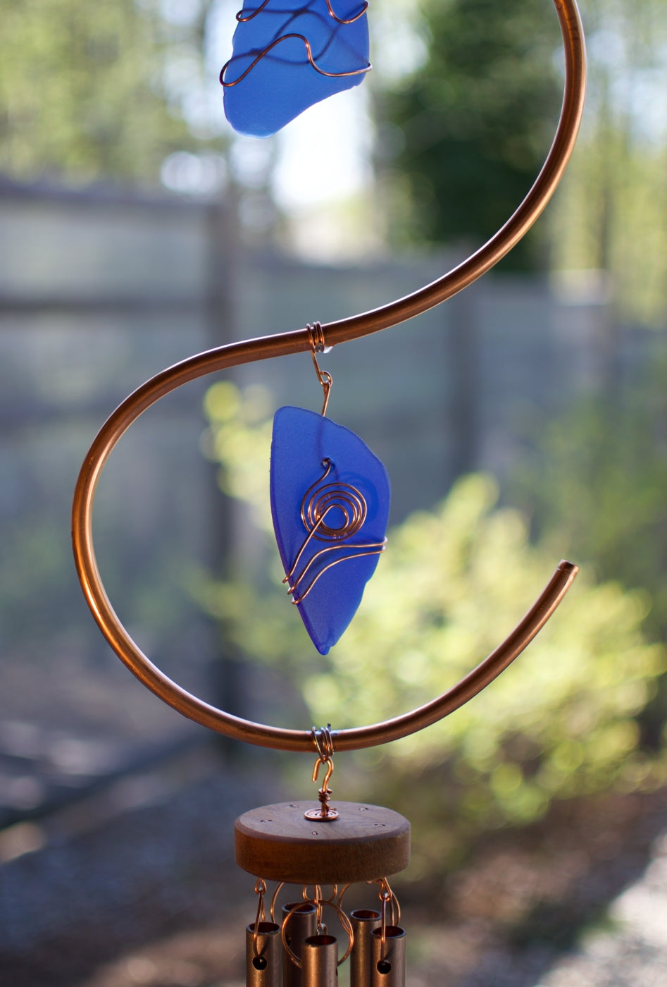 Wind Chime Copper Glass Large Outdoor Windchimes