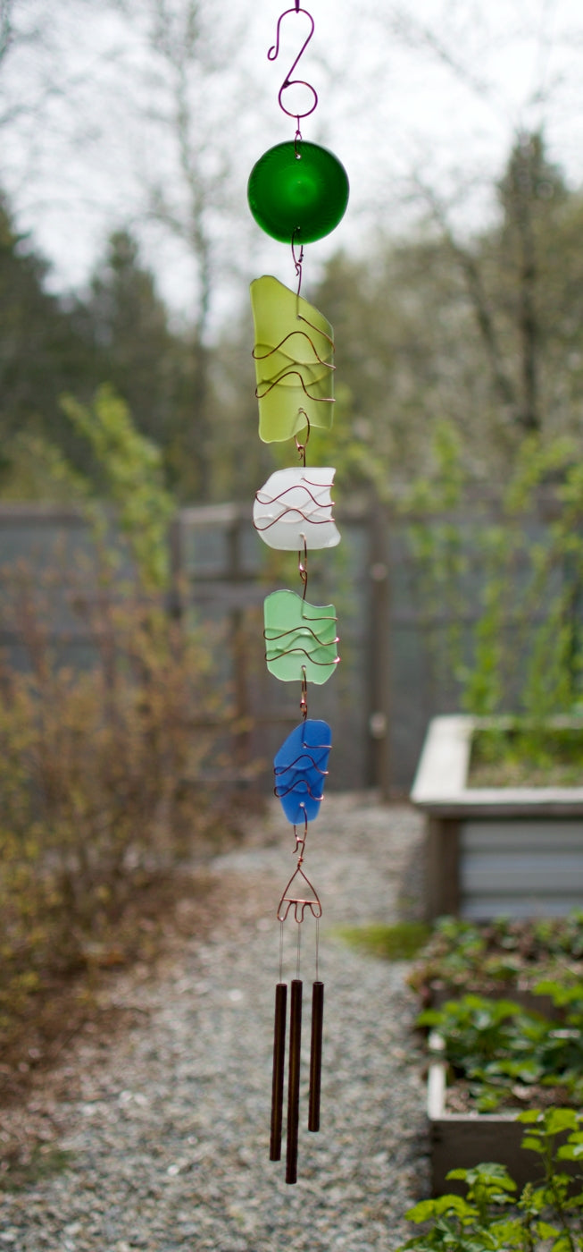 Long Glass Copper Handcrafted Wind Chime
