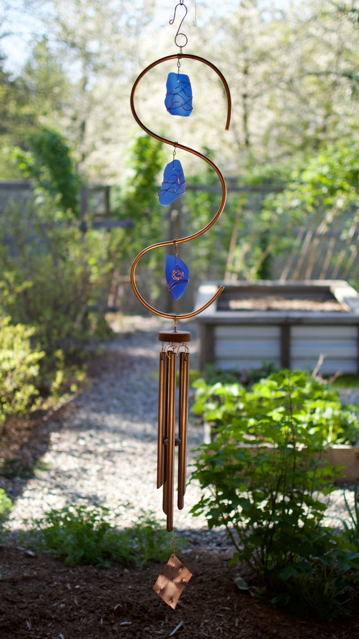 Wind Chime Copper Glass Large Outdoor Windchimes