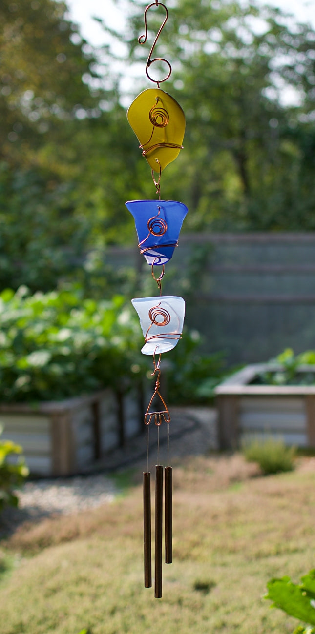 Wind Chime Carillons éoliens fabriqués à la main en cuivre en verre pour l'extérieur