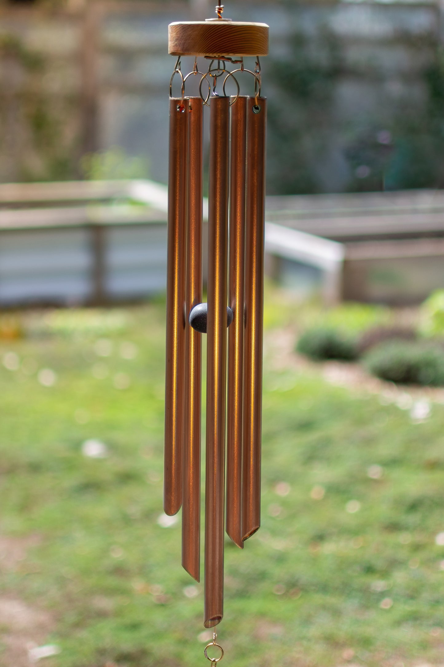 Grand carillon éolien kaléidoscope en verre de cuivre et cèdre Suncatcher