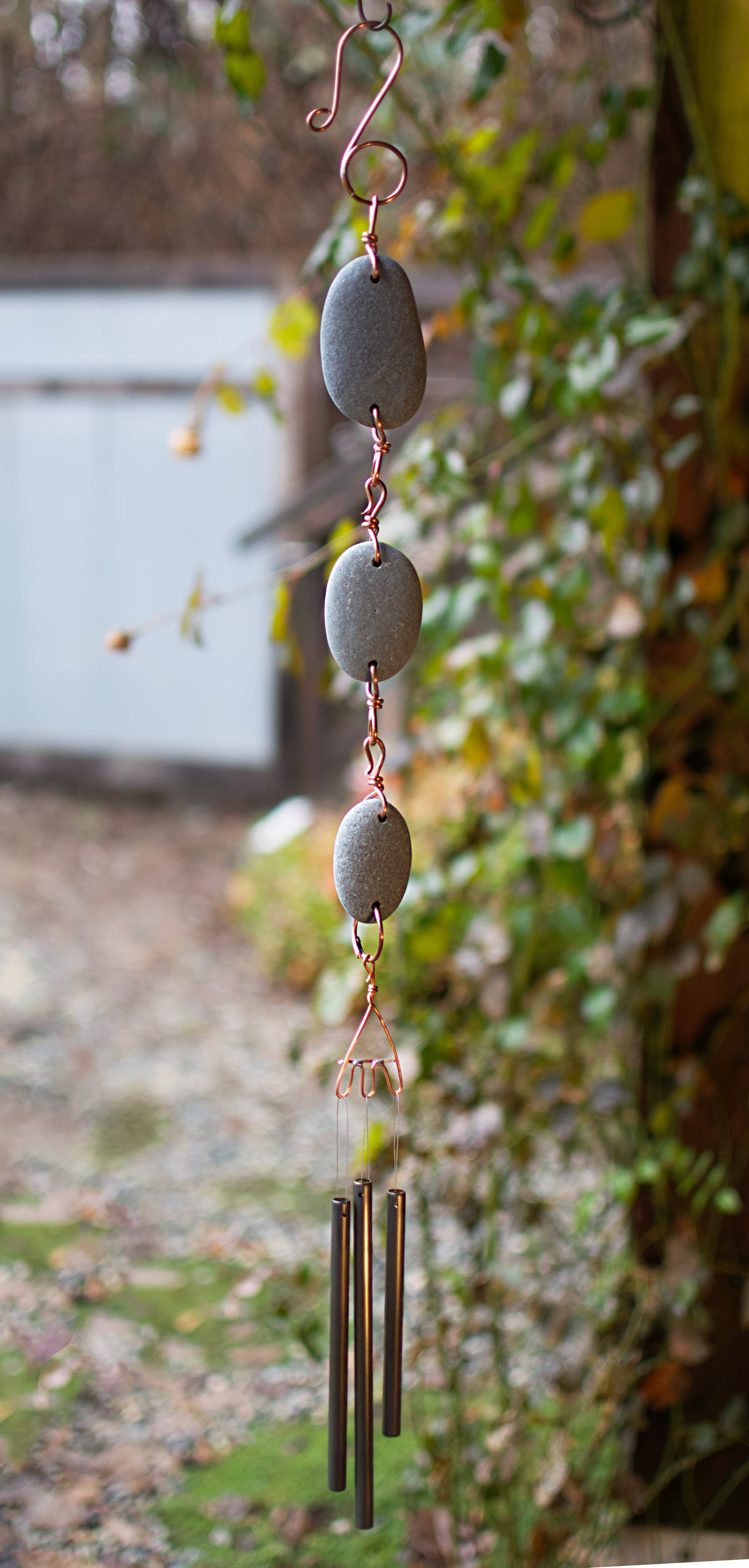 Zen Wind Chime Beach Stone Outdoor Windchime