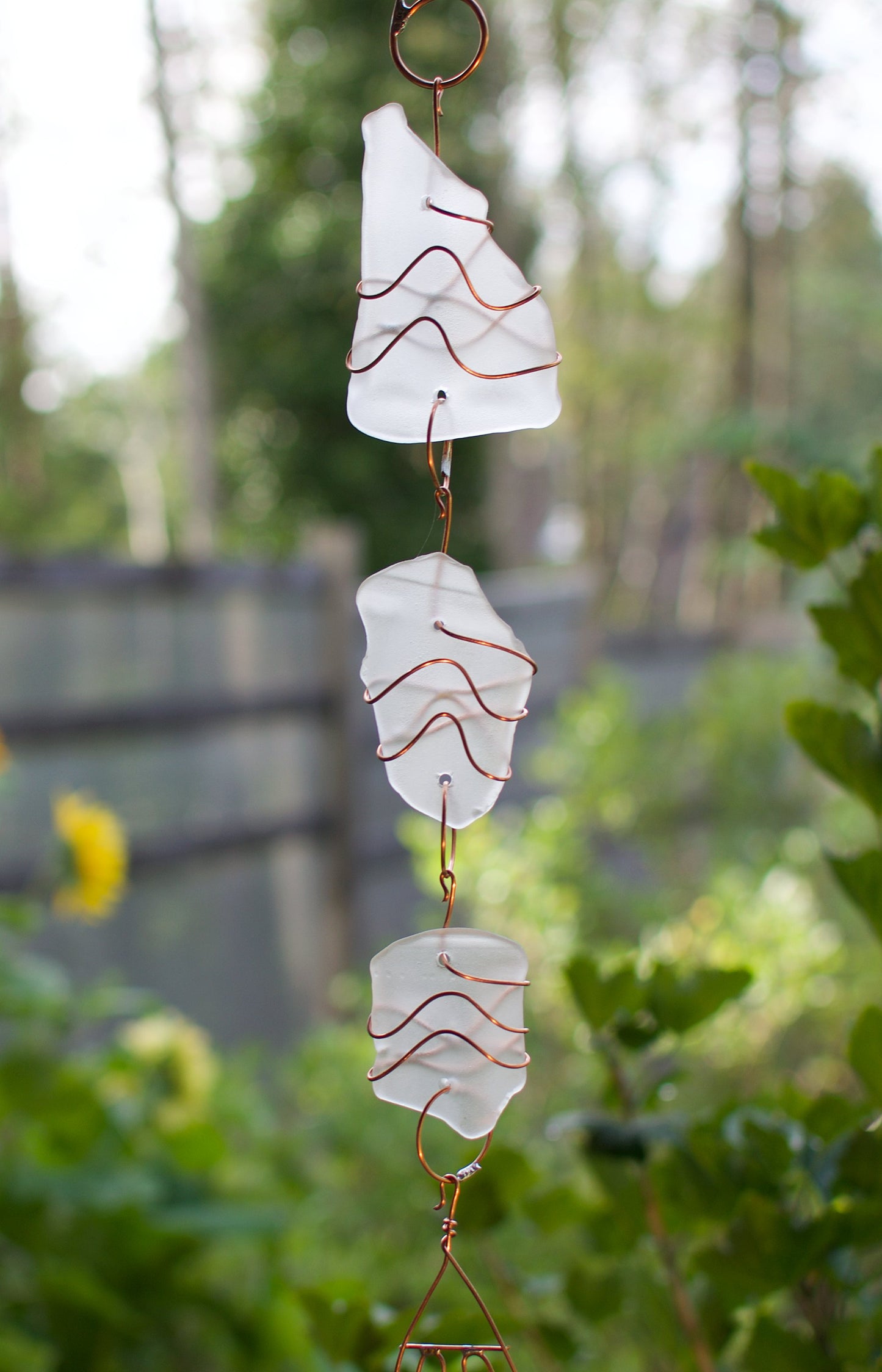 Glass and Copper Outdoor Handcrafted Wind Chime