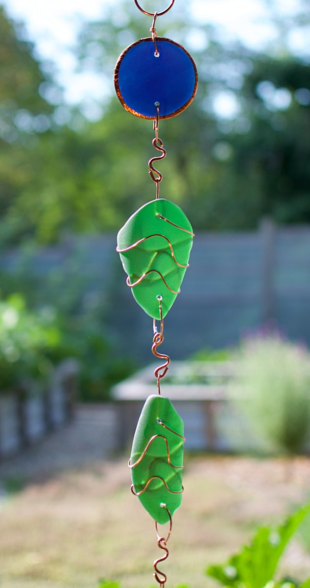 Wind Chime Glass Copper Outdoor Handmade Chimes