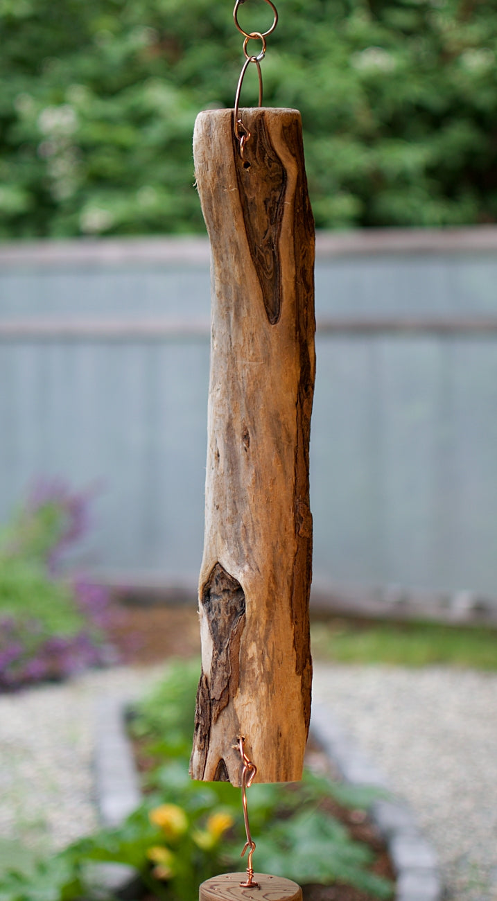 Wind Chime Natural Driftwood Outdoor Large Copper Chimes