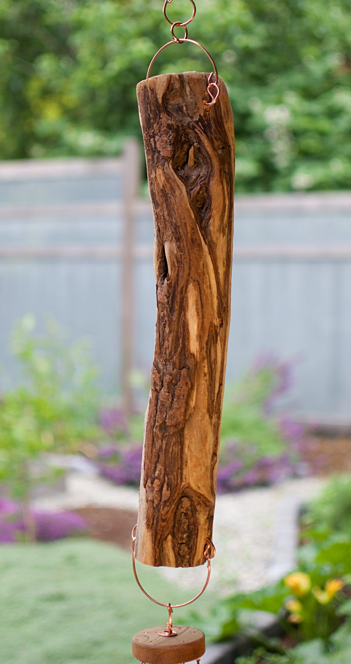 Wind Chime Natural Driftwood Outdoor Large Copper Chimes