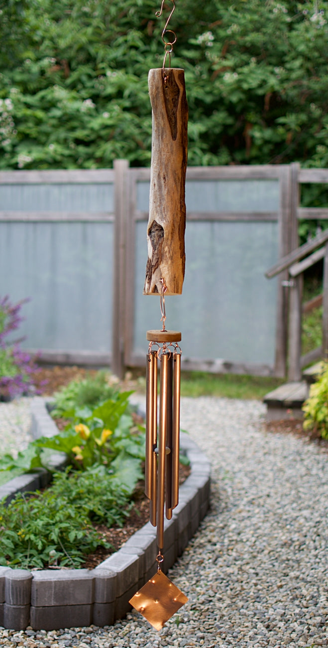 Wind Chime Natural Driftwood Outdoor Large Copper Chimes