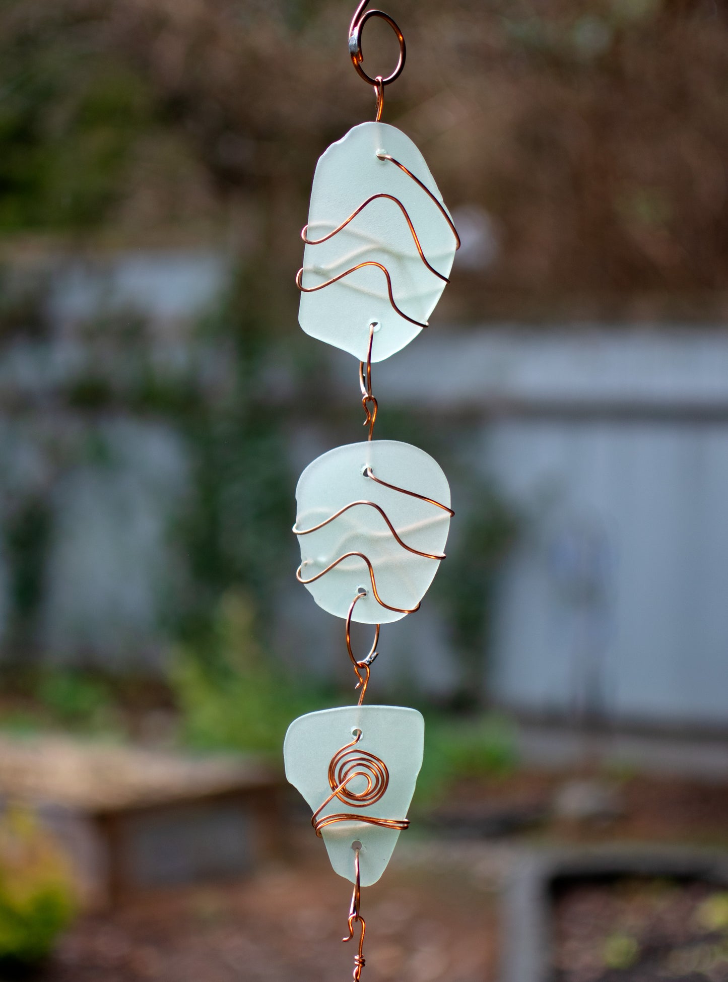 Wind Chime Outside Sea Glass Handcrafted Copper Windchimes Pastel