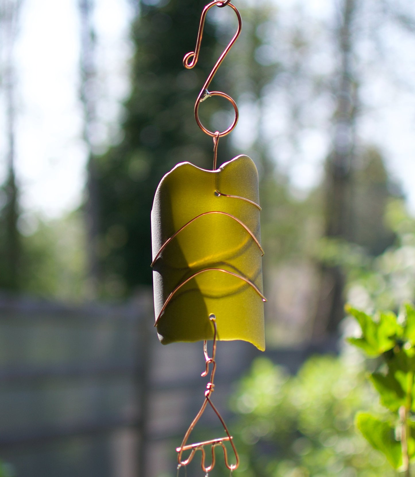Handcrafted Sea Glass Copper Art Wind Chime