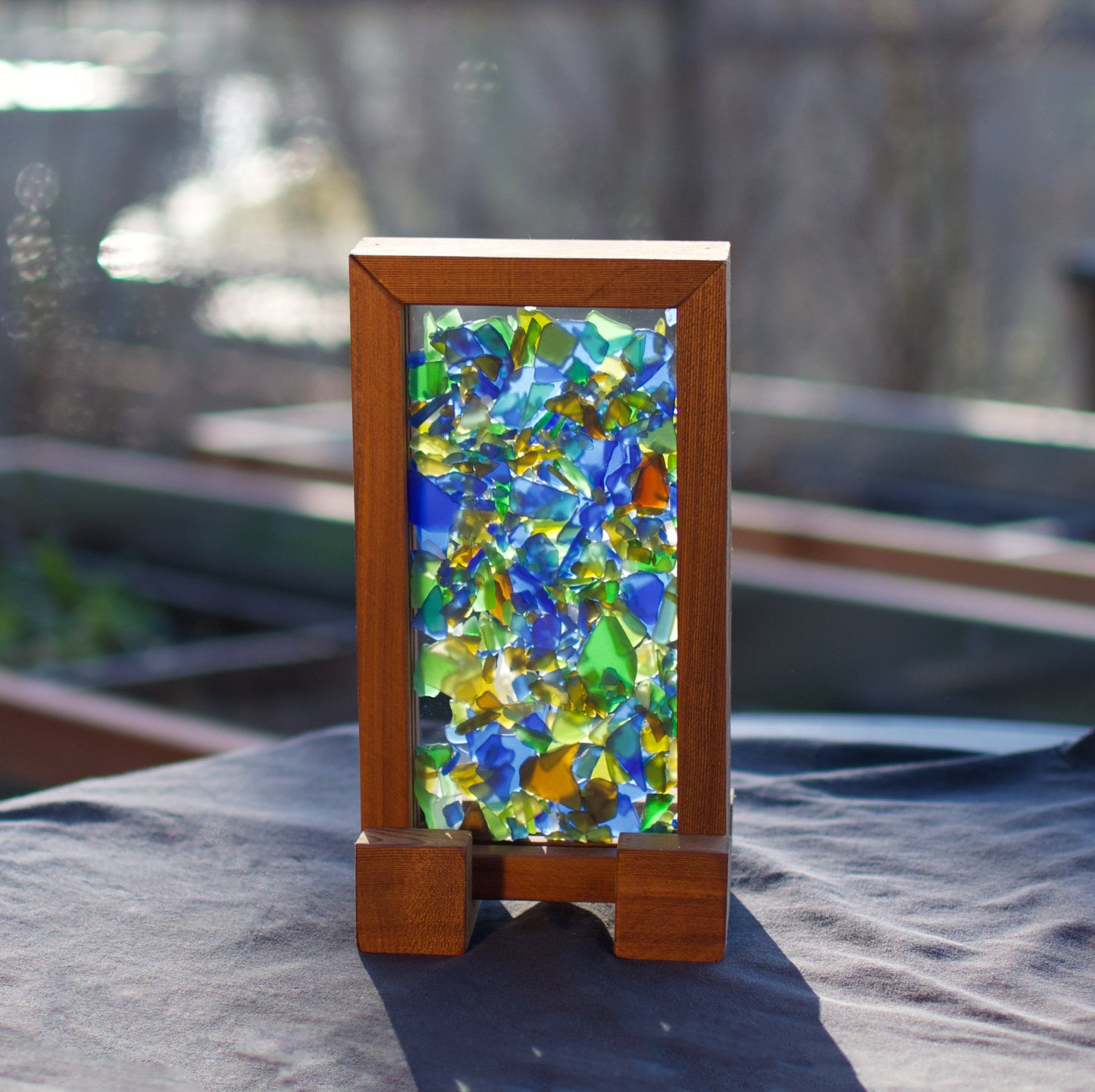 Freestanding Kaleidoscope Sea Glass Suncatcher