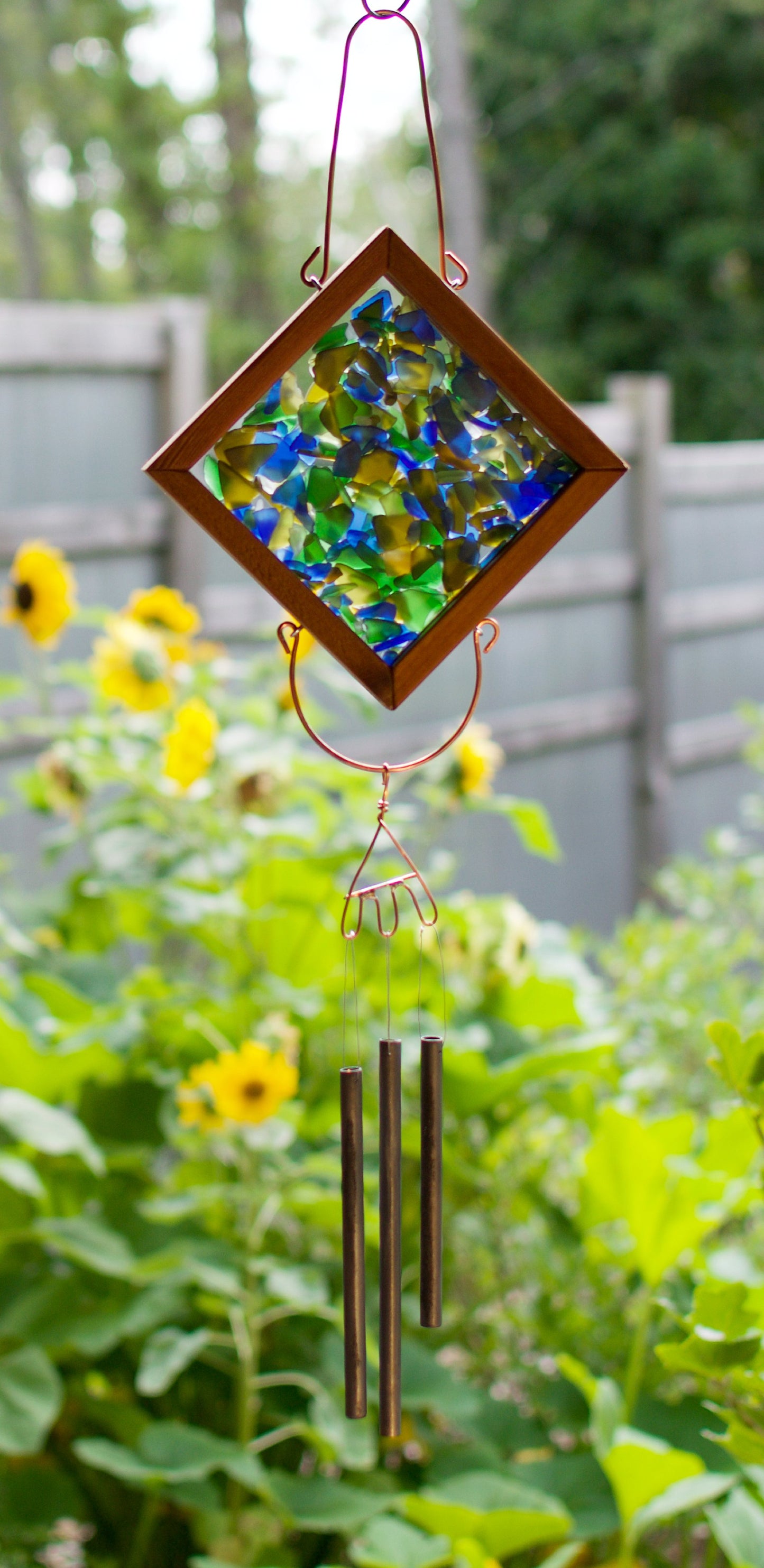 Stained Glass Outdoor Kaleidoscope Wind Chime