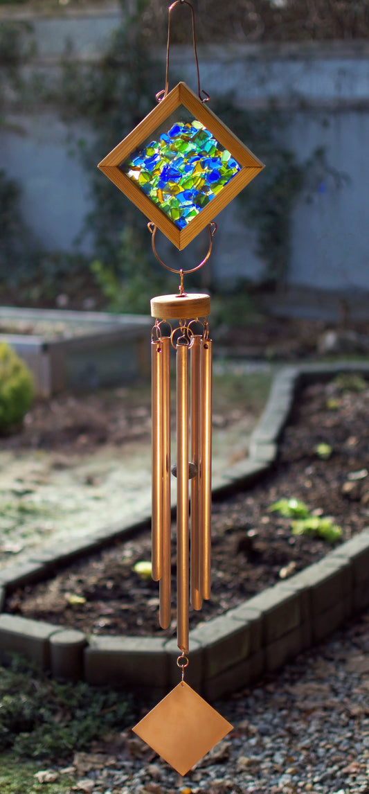Windchimes Sea Glass Colorful Outdoor Large Wind Chime
