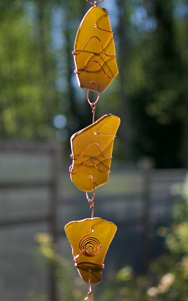 Wind Chime Sea Glass Copper Outdoor Handcrafted Windchimes