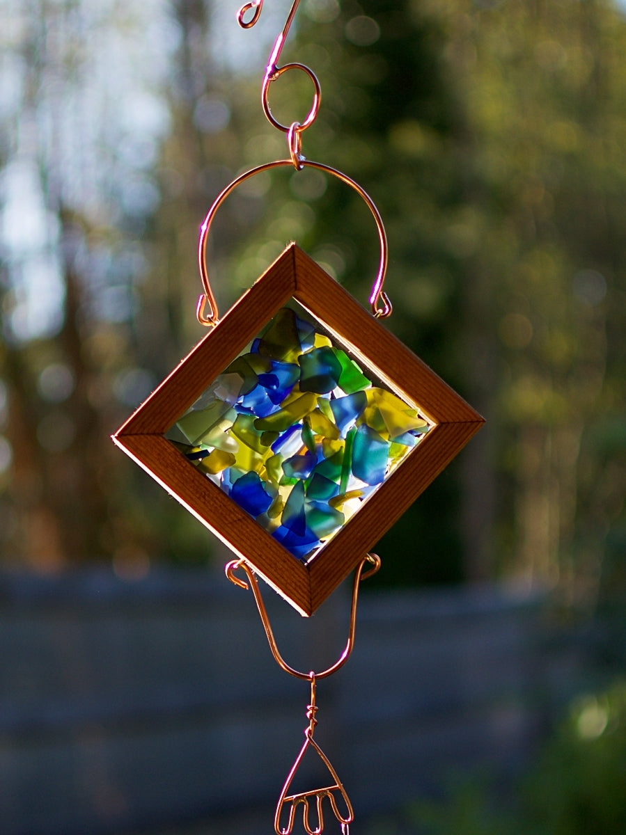 Wind Chime Carillons éoliens extérieurs en verre coloré fabriqués à la main