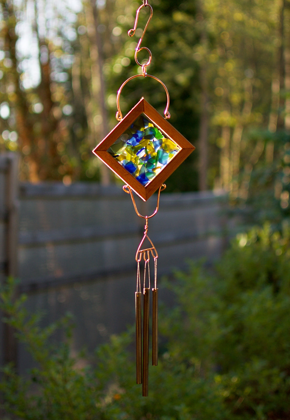 Wind Chime Handcrafted Colorful Glass Outdoor Windchimes