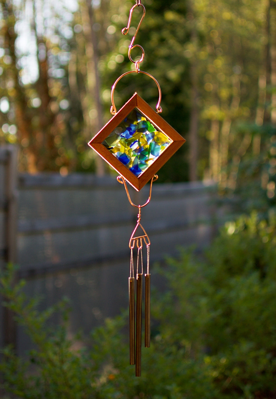 Wind Chime Carillons éoliens extérieurs en verre coloré fabriqués à la main