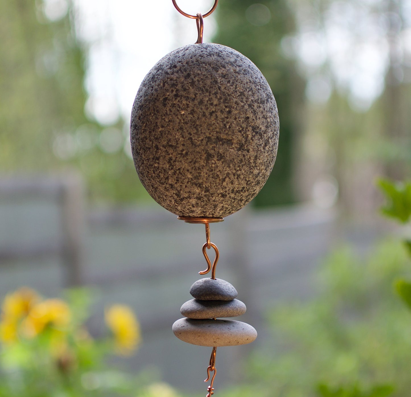 Wind Chime Zen Beach Stone Fabriqué à la main