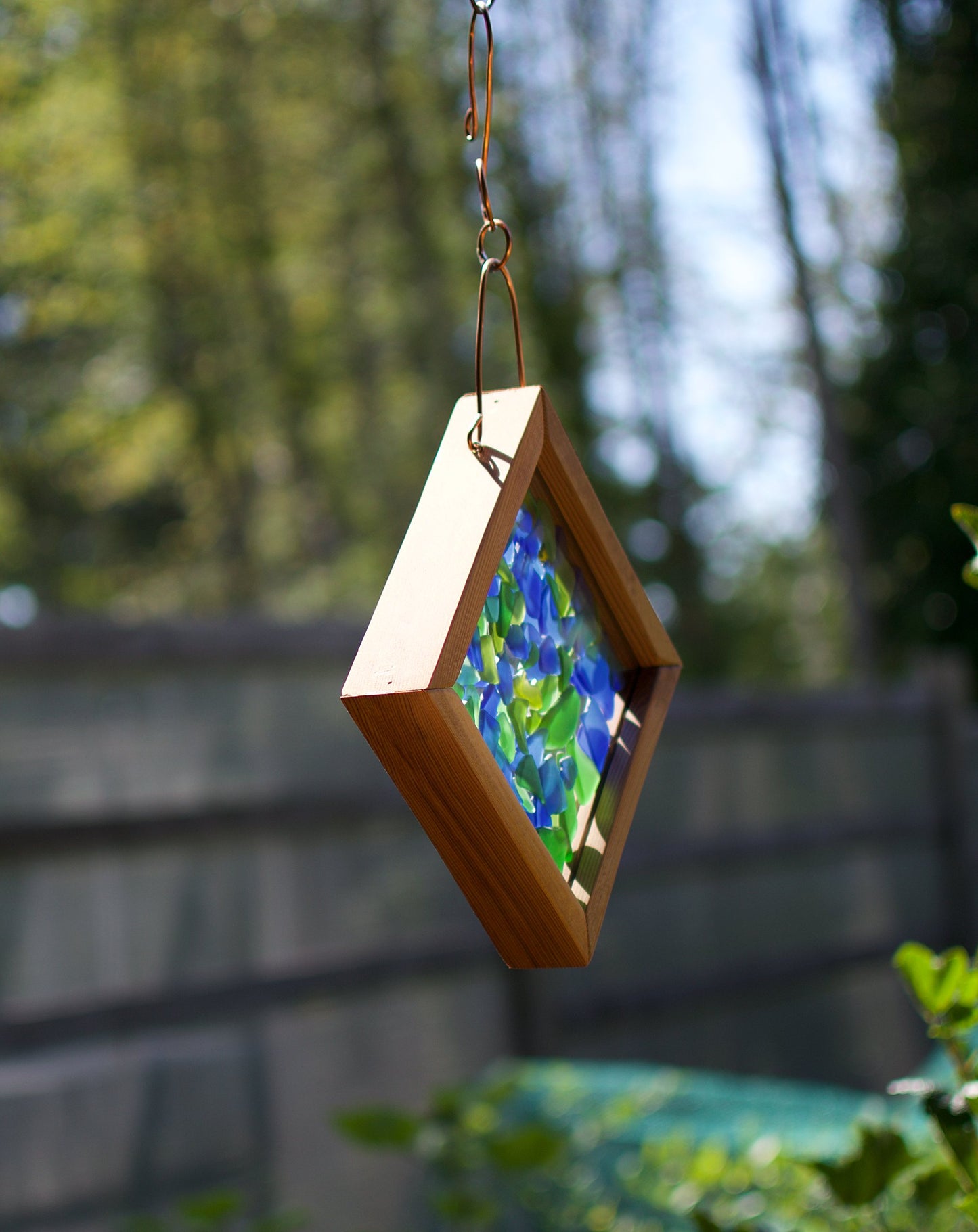 Sun Catcher Cool Apaisant Bleu Verts Mer Verre