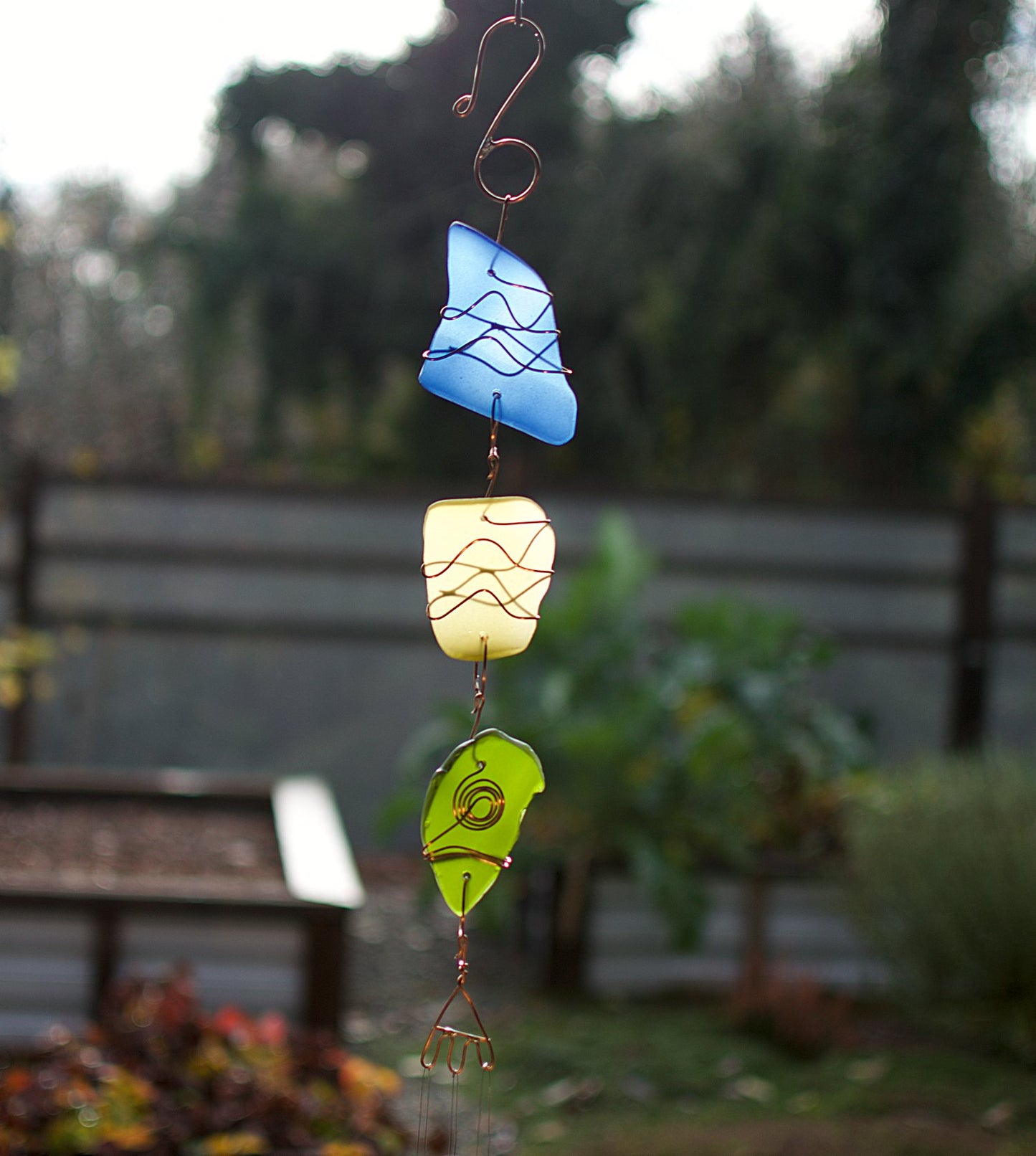 Glass Copper Handcrafted Outdoor Wind Chimes