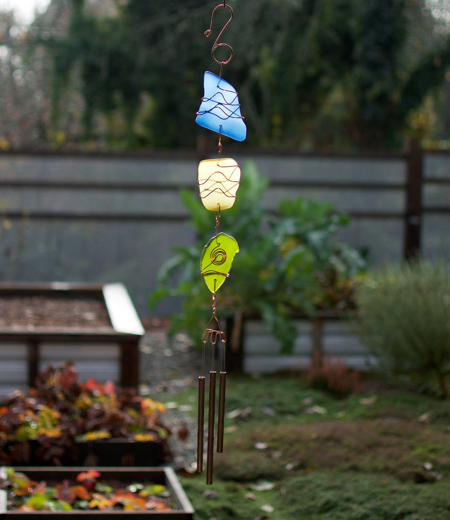 Glass Copper Handcrafted Outdoor Wind Chimes