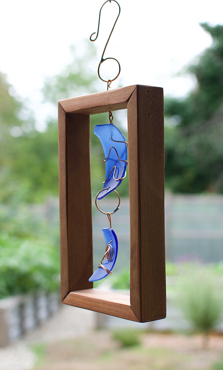 Attrape-soleil Attrape-soleil en verre bleu cobalt et cèdre cuivré