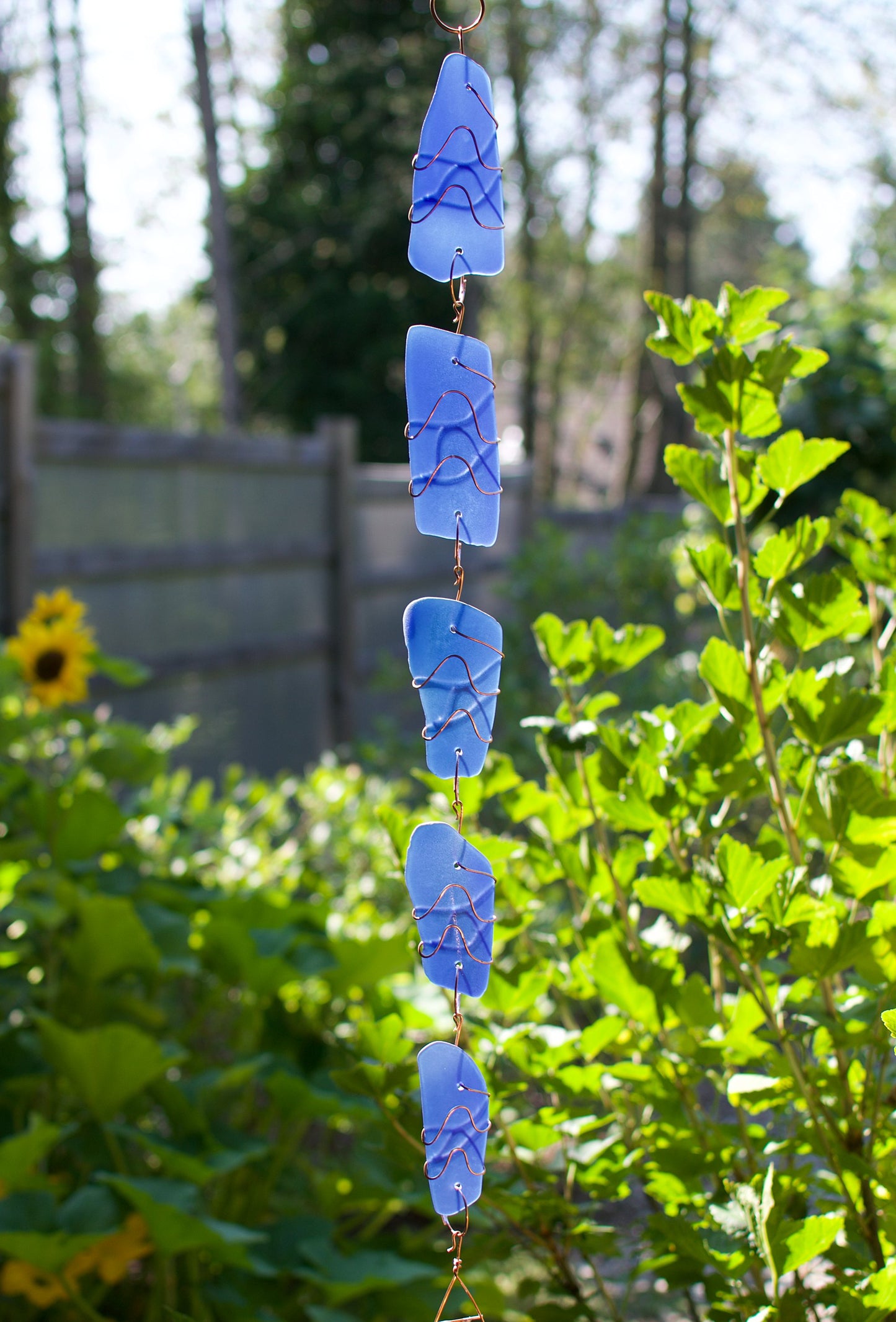 Wind Chime Sea Glass Copper Handcrafted Windchimes Extra Long