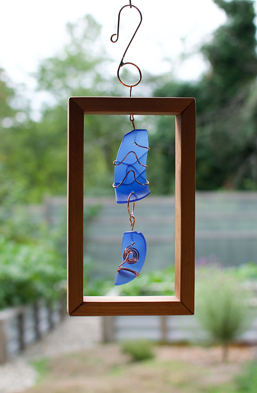 Attrape-soleil Attrape-soleil en verre bleu cobalt et cèdre cuivré