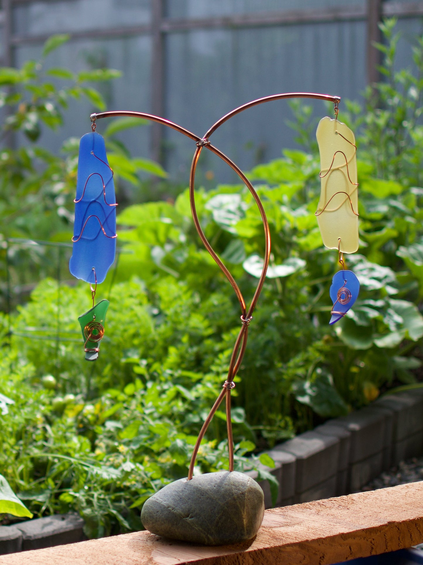 Attrape-soleil autoportant Beach Stone Beach Glass Double Sun Catcher