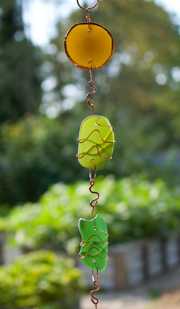 Wind Chime Beach Verre Cuivre Carillons éoliens extérieurs