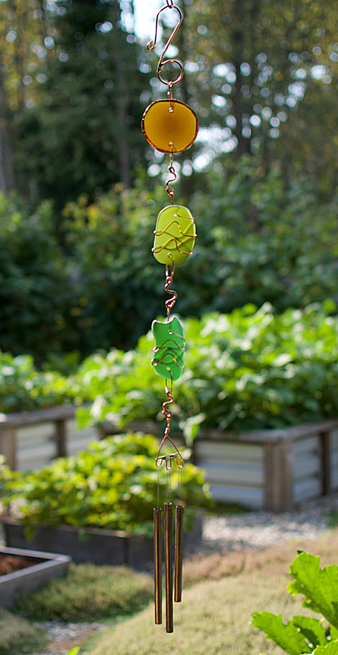 Wind Chime Beach Verre Cuivre Carillons éoliens extérieurs