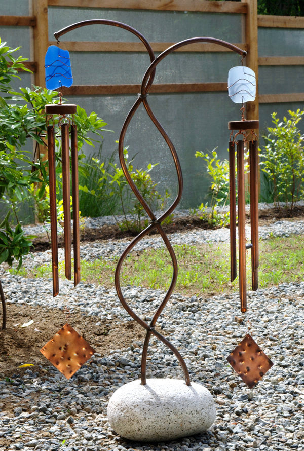 Wind Chime Freestanding Glass Copper Windchimes - Coast Chimes - 1